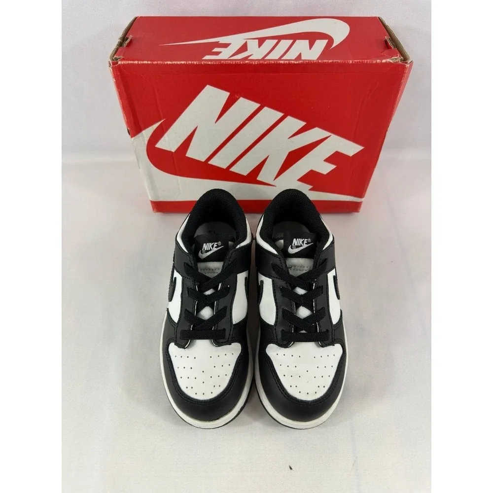 Nike Dunk Low TD Panda 'Black White' CW1589-100 Kids Size 10C